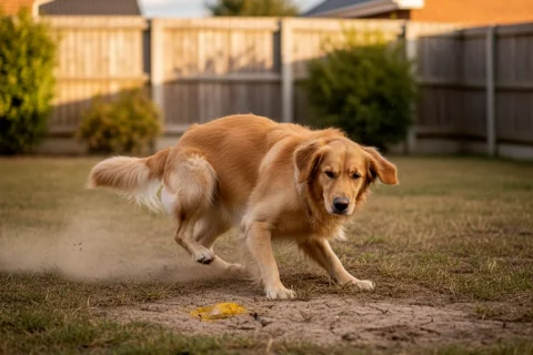 Mon chien gratte le sol après avoir fait pipi : comprendre et agir