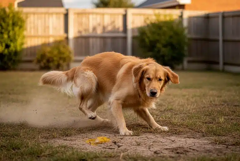 Mon chien gratte le sol après avoir fait pipi