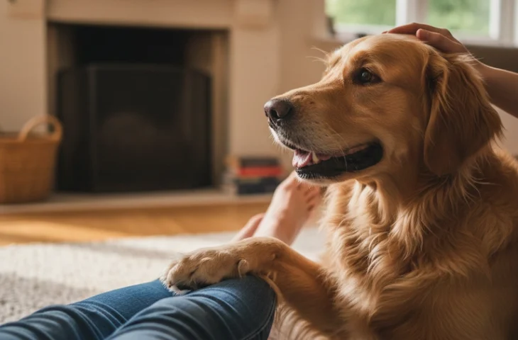 Pourquoi mon chien met-il sa patte sur moi ? Explications…